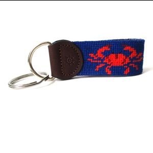 Brand New Needlepoint Crab Key Fob